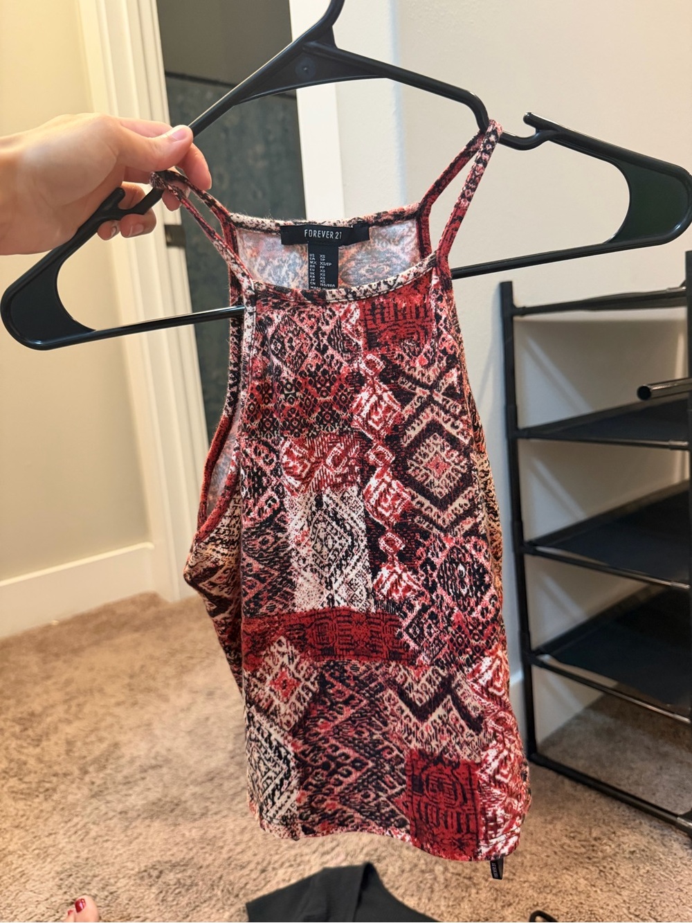 Forever 21 Red & Black crop tank